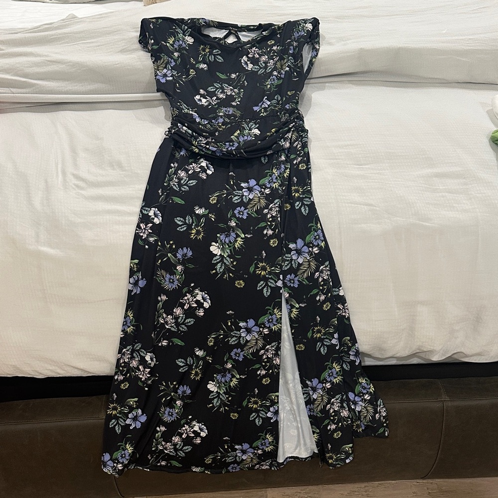AFRM Black Floral Midi Dress